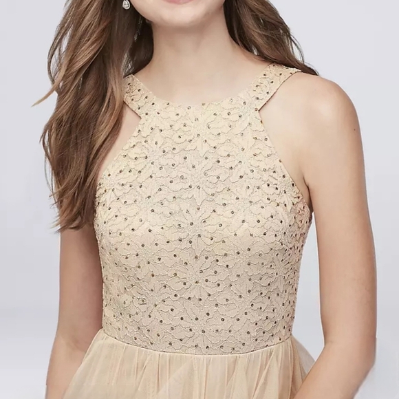 MWOT Speechless Glitter Lace & Mesh Gown With Cascading Skirt Sz 3 - Picture 8 of 8